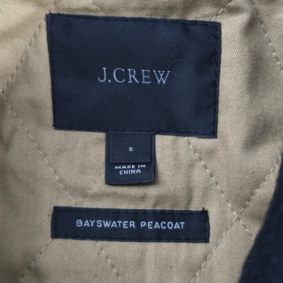 J. Crew Bayswater Wool Peacoat‎ Thinsulate Insulation Black Size S - Picture 6 of 8